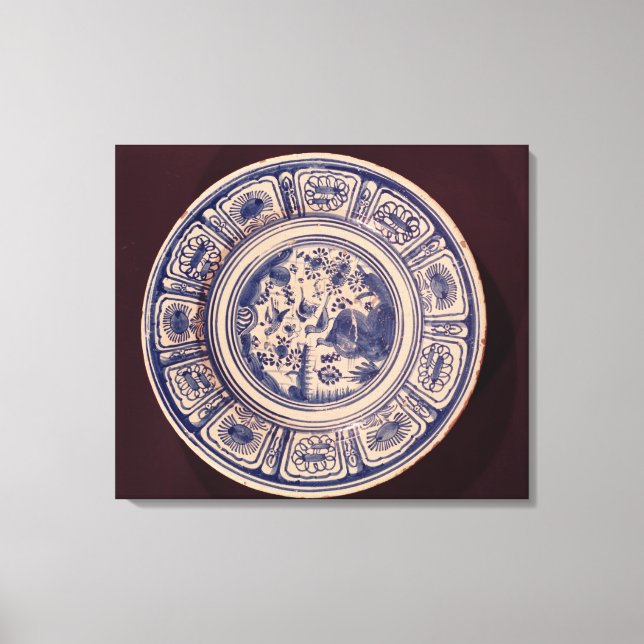 Blue dish, deriving from a late Ming Export Canvas Print (Front)