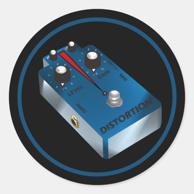 Blue Distortion Classic Round Sticker (Front)