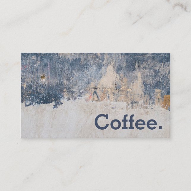 Blue Distress Simple Loyalty Coffee Punch-Card Card (Front)