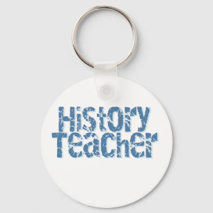 Blue Distressed History Teacher Key Ring