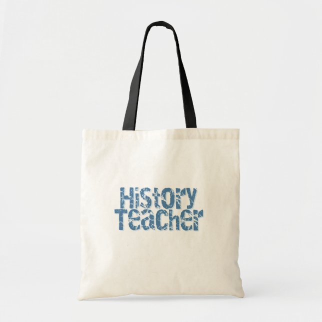 Blue Distressed History Teacher Tshirts and Gifts Tote Bag (Front)