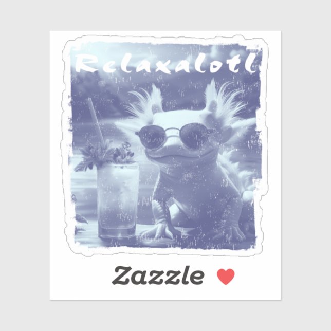 Blue Distressed Relaxalotl Axolotl (Sheet)