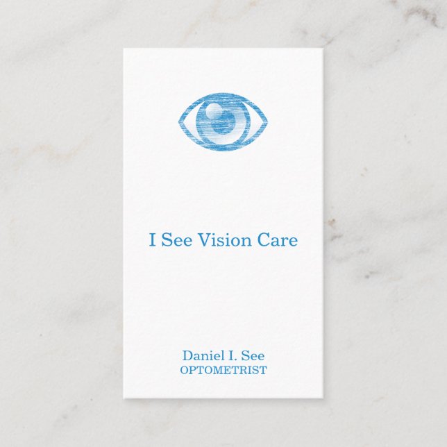 Blue Distressed Style Eye-Con Appointment Card (Front)