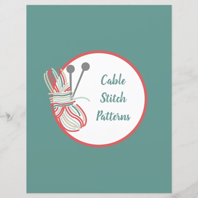 Blue Divider Page Knitting Pattern Binder Index (Front)