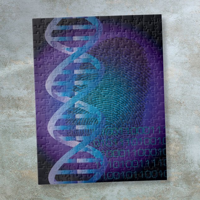 Blue DNA Fingerprint Medical Science Police Jigsaw Puzzle (Blue DNA Fingerprint Medical Science Police Jigsaw Puzzle)