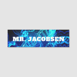 Blue DNA Science Teacher Name Tag