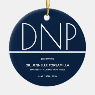 Blue DNP degree Graduation Ceramic Tree Decoration