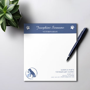 Blue Dog And Cat Logo With Custom Text Vet Clinic Notepad