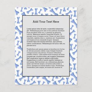 Blue Dog Bones Delicate Cute Puppies Animal Lover Flyer