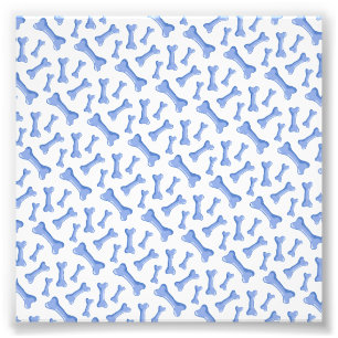 Blue Dog Bones Delicate Cute Puppies Animal Lover Photo Print