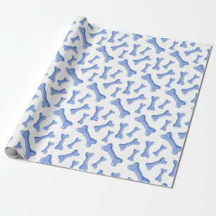 Blue Dog Bones Delicate Cute Puppies Animal Lover Wrapping Paper