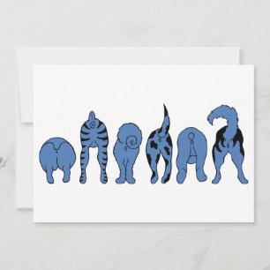 Blue Dog Butts Holiday Card