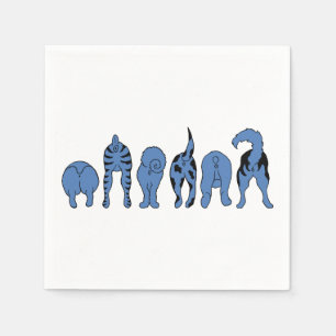 Blue Dog Butts Napkin