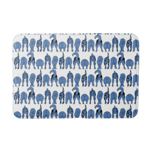 Blue Dog Butts Pattern Bath Mat