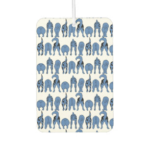Blue Dog Butts Pattern Car Air Freshener