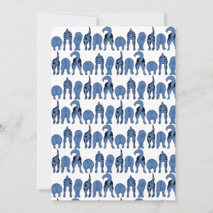 Blue Dog Butts Pattern Holiday Card