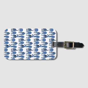 Blue Dog Butts Pattern Luggage Tag