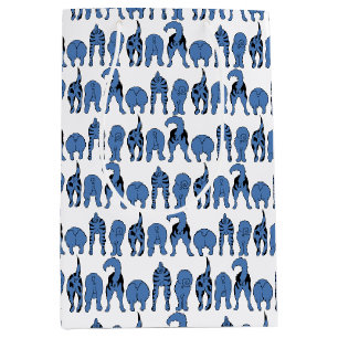 Blue Dog Butts Pattern Medium Gift Bag