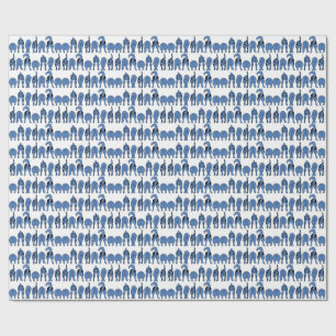 Blue Dog Butts Pattern Wrapping Paper