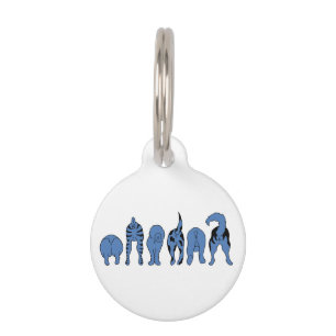 Blue Dog Butts Pet Tag