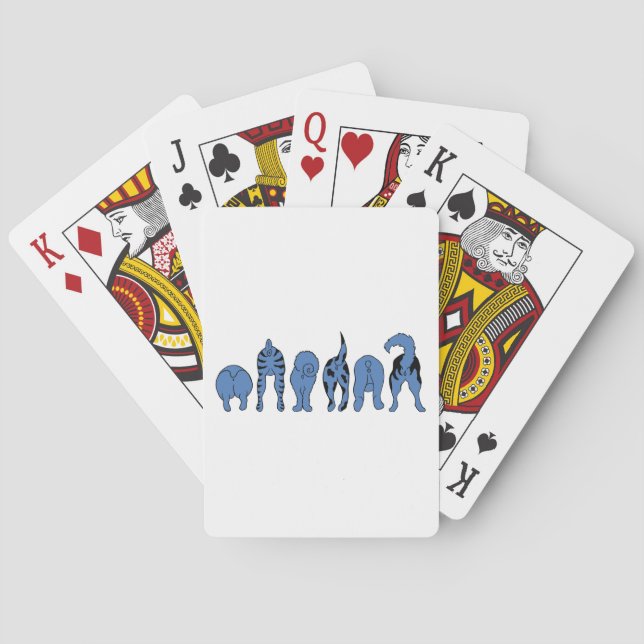 Blue Dog Butts Playing Cards (Back)