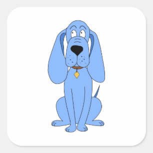 Blue Dog. Hound. Square Sticker