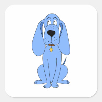 Blue Dog. Hound. Square Sticker