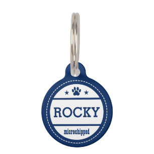 Blue Dog Name Microchipped Call My People Pet Tag