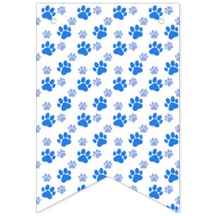 Blue Dog Paw Print Simple Animal Lover Puppies Bunting