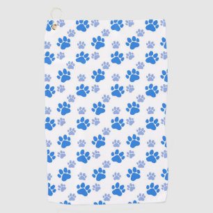 Blue Dog Paw Print Simple Animal Lover Puppies Golf Towel