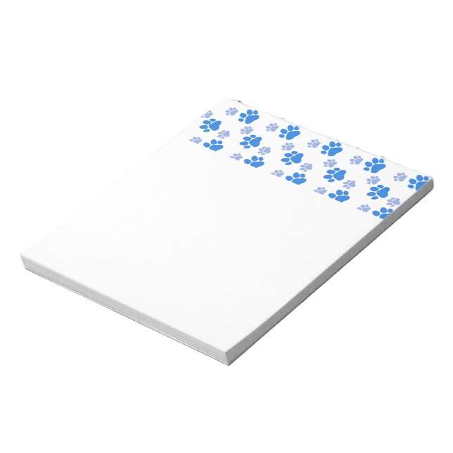 Blue Dog Paw Print Simple Animal Lover Puppies Notepad (Rotated)