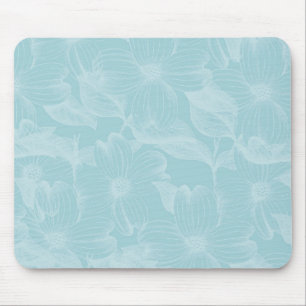Blue Dogwood Floral Mouse Mat