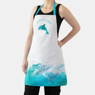 blue dolphin and water apron