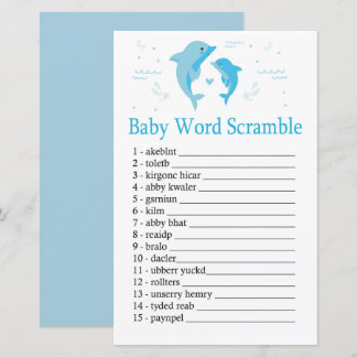 Blue Dolphin Baby word scramble game