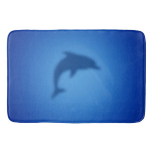 Blue dolphin bath mat