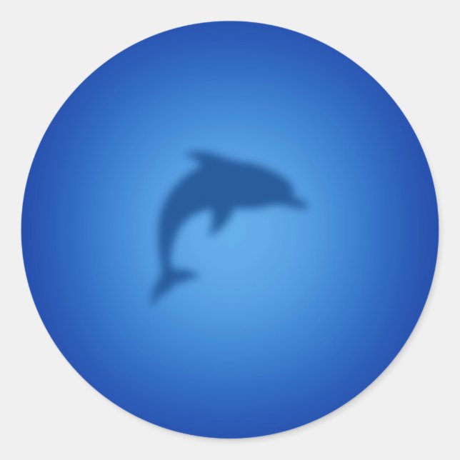 Blue dolphin classic round sticker (Front)