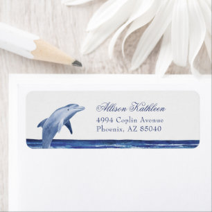 Blue Dolphin Coastal Sea Bridal Shower Address