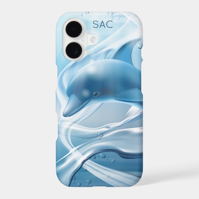 Blue Dolphin custom monogram phone cases (Back)