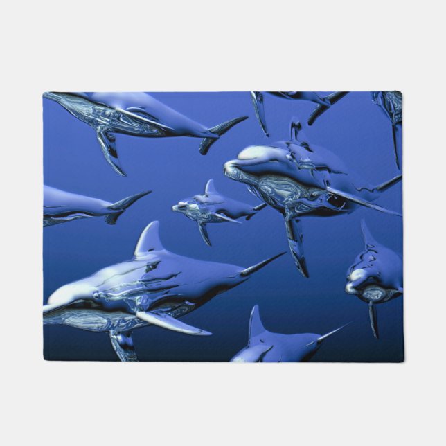 Blue Dolphin Doormat (Front)