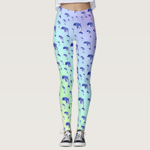 blue,dolphin, fish, nature, aquatic, design, beaut leggings
