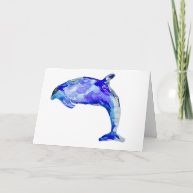 Blue Dolphin Greeting Card (Front)