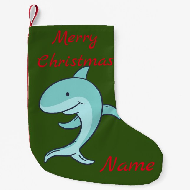 Blue Dolphin Leaping Thunder_Cove Small Christmas Stocking (Front)