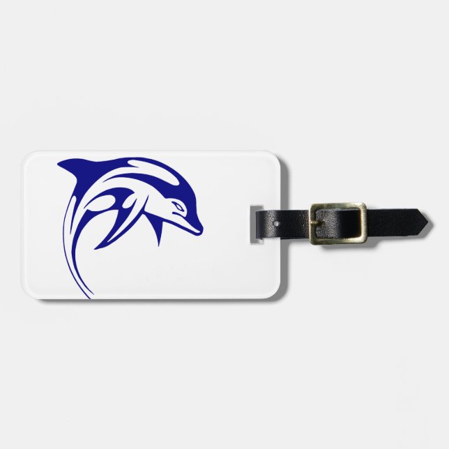 Blue Dolphin Luggage Tag (Front Horizontal)