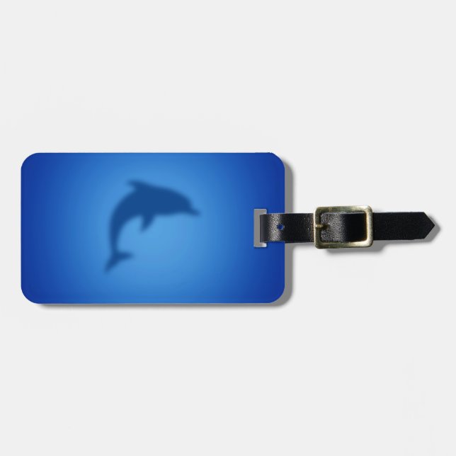 Blue dolphin luggage tag (Front Horizontal)