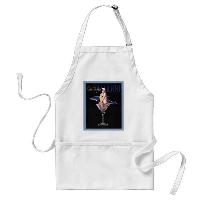 Blue Dolphin Martini Standard Apron (Front)