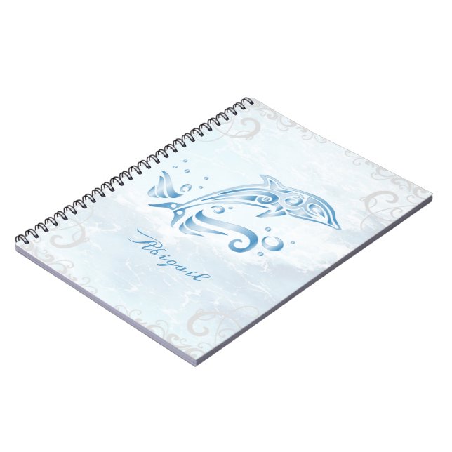 Blue Dolphin Personalised Notebook (Left Side)
