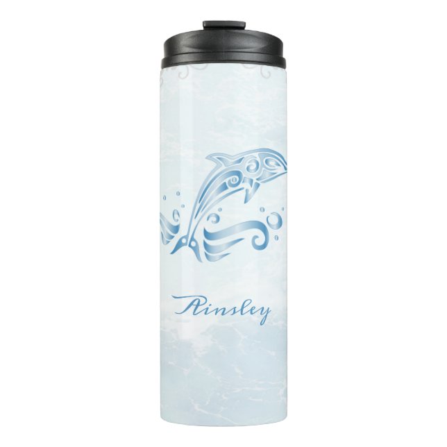 Blue Dolphin Personalised Thermal Tumbler (Front)