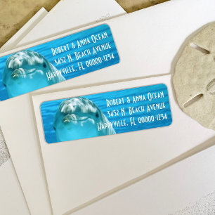Blue Dolphin Return Address Label
