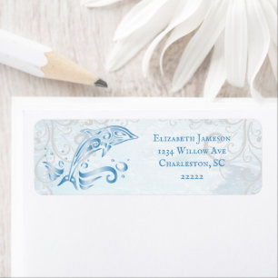 Blue Dolphin Return Address Label