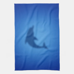 Blue dolphin tea towel